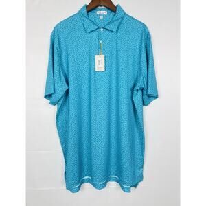NWT Peter Millar Summer Comfort All Over Print Golf Polo Shirt Mens Sz XL